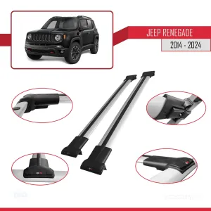 Jeep Renegade 2014 ve Sonrası ile Uyumlu FLY Model Ara Atkı Tavan Barı GRİ - Görsel 4