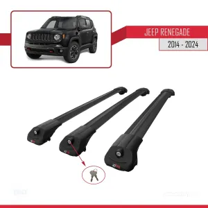Jeep Renegade 2014 ve Sonrası ile uyumlu ACE-1 Ara Atkı Tavan Barı SİYAH 3 ADET BAR thumb 4