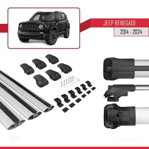 Jeep Renegade 2014 ve Sonrası ile uyumlu ACE-1 Ara Atkı Tavan Barı GRİ 3 ADET BAR thumb 5