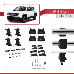 Jeep Renegade (BU) 2014 ve Sonrası ile uyumlu ACE-4 Ara Atkı Tavan Barı GRİ thumb 4