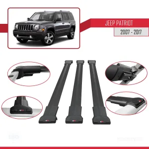 Jeep Patriot 2007-2017 Arası ile Uyumlu FLY Model Ara Atkı Tavan Barı SİYAH 3 ADET BAR - Görsel 5