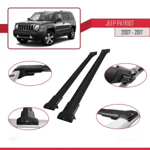 Jeep Patriot 2007-2017 Arası ile uyumlu FLY Model Ara Atkı Tavan Barı SİYAH thumb 5
