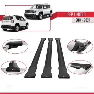 Jeep Limited 2014 ve Sonrası ile uyumlu FLY Model Ara Atkı Tavan Barı SİYAH  3 ADET - Görsel 5