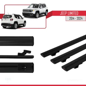 Jeep Limited 2014 ve Sonrası ile uyumlu Basic Model Ara Atkı Tavan Barı SİYAH  3 ADET - Görsel 3