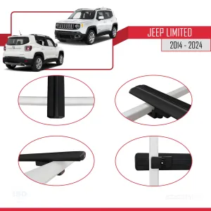 Jeep Limited 2014 ve Sonrası ile uyumlu Basic Model Ara Atkı Tavan Barı SİYAH  3 ADET - Görsel 4