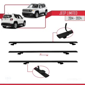 Jeep Limited 2014 ve Sonrası ile uyumlu Basic Model Ara Atkı Tavan Barı SİYAH  3 ADET - Görsel 5