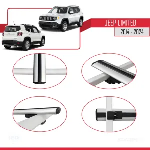 Jeep Limited 2014 ve Sonrası ile uyumlu Basic Model Ara Atkı Tavan Barı GRİ  3 ADET - Görsel 4