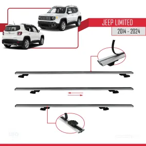 Jeep Limited 2014 ve Sonrası ile uyumlu Basic Model Ara Atkı Tavan Barı GRİ  3 ADET - Görsel 5