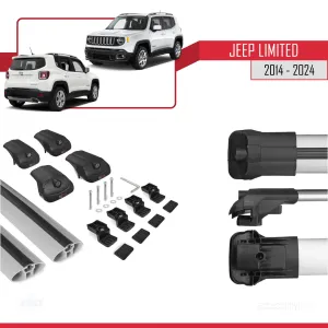 Jeep Limited 2014 ve Sonrası ile uyumlu ACE-1 Ara Atkı Tavan Barı GRİ - Görsel 5