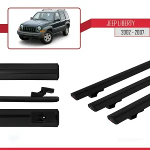 Jeep Cherokee 2002-2007 Arası ile uyumlu Basic Model Ara Atkı Tavan Barı SİYAH 3 ADET - Görsel 3