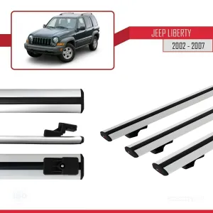 Jeep Cherokee 2002-2007 Arası ile uyumlu Basic Model Ara Atkı Tavan Barı GRİ 3 ADET - Görsel 3
