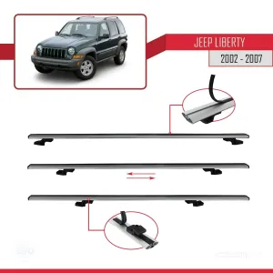 Jeep Cherokee 2002-2007 Arası ile uyumlu Basic Model Ara Atkı Tavan Barı GRİ 3 ADET - Görsel 5