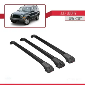 Jeep Cherokee 2002-2007 Arası ile uyumlu ACE-1 Ara Atkı Tavan Barı SİYAH 3 ADET BAR - Görsel 3