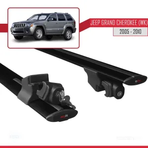 Jeep Grand Cherokee 2005-2010 Arası ile uyumlu HOOK Model Anahtar Kilitli Ara Atkı Tavan Barı SİYAH thumb 5