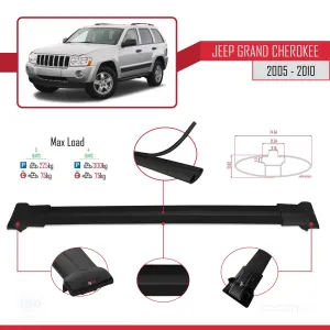 Jeep Grand Cherokee 2005-2010 Arası ile Uyumlu FLY Model Ara Atkı Tavan Barı SİYAH 3 ADET BAR thumb 4