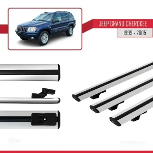 Jeep Grand Cherokee 1999-2005 Arası ile uyumlu Basic Model Ara Atkı Tavan Barı GRİ 3 ADET thumb 3