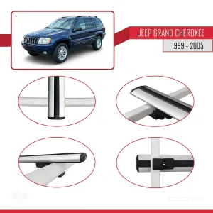 Jeep Grand Cherokee 1999-2005 Arası ile uyumlu Basic Model Ara Atkı Tavan Barı GRİ 3 ADET thumb 4