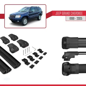 Jeep Grand Cherokee 1999-2005 Arası ile uyumlu ACE-1 Ara Atkı Tavan Barı SİYAH thumb 5