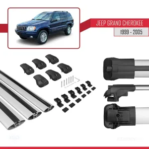 Jeep Grand Cherokee 1999-2005 Arası ile uyumlu ACE-1 Ara Atkı Tavan Barı GRİ 3 ADET BAR thumb 5
