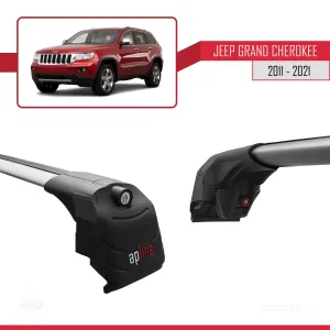 Jeep Grand Cherokee (WK2) 2011-2021 Arası ile uyumlu ACE-2 Ara Atkı Tavan Barı GRİ thumb 5