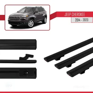 Jeep Cherokee (KL) 2014-2023 Arası ile uyumlu Basic Model Ara Atkı Tavan Barı SİYAH 3 ADET - Görsel 3