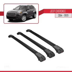 Jeep Cherokee (KL) 2014-2023 Arası ile uyumlu ACE-1 Ara Atkı Tavan Barı SİYAH 3 ADET BAR thumb 3