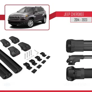 Jeep Cherokee (KL) 2014-2023 Arası ile uyumlu ACE-1 Ara Atkı Tavan Barı SİYAH - Görsel 5