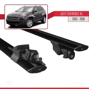 Jeep Cherokee (KL) 2013-2018 Arası ile uyumlu HOOK Model Anahtar Kilitli Ara Atkı Tavan Barı SİYAH - Görsel 5
