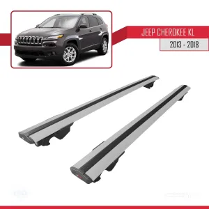 Jeep Cherokee (KL) 2013-2018 Arası ile uyumlu HOOK Model Anahtar Kilitli Ara Atkı Tavan Barı GRİ thumb 4