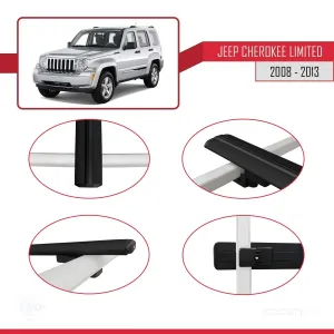 Jeep Cherokee (KK) 2008-2013 Arası ile uyumlu Basic Model Ara Atkı Tavan Barı SİYAH 3 ADET - Görsel 4