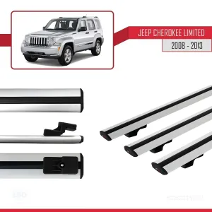 Jeep Cherokee (KK) 2008-2013 Arası ile uyumlu Basic Model Ara Atkı Tavan Barı GRİ 3 ADET thumb 3