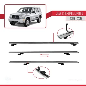 Jeep Cherokee (KK) 2008-2013 Arası ile uyumlu Basic Model Ara Atkı Tavan Barı GRİ 3 ADET thumb 5