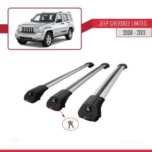 Jeep Cherokee (KK) 2008-2013 Arası ile uyumlu ACE-1 Ara Atkı Tavan Barı GRİ 3 ADET BAR thumb 4