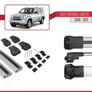 Jeep Cherokee (KK) 2008-2013 Arası ile uyumlu ACE-1 Ara Atkı Tavan Barı GRİ thumb 5
