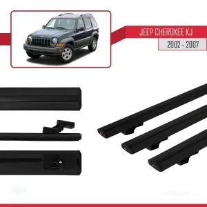 Jeep Cherokee (KJ) 2002-2007 Arası ile uyumlu Basic Model Ara Atkı Tavan Barı SİYAH 3 ADET - Görsel 3