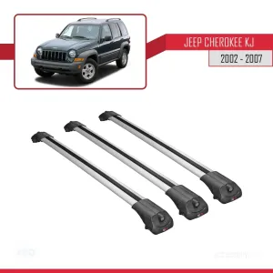 Jeep Cherokee (KJ) 2002-2007 Arası ile uyumlu ACE-1 Ara Atkı Tavan Barı GRİ 3 ADET BAR thumb 3