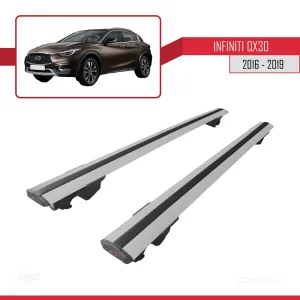 İnfiniti QX30 2016-2019 Arası ile uyumlu HOOK Model Anahtar Kilitli Ara Atkı Tavan Barı GRİ thumb 4