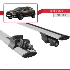 İnfiniti QX30 2016-2019 Arası ile uyumlu HOOK Model Anahtar Kilitli Ara Atkı Tavan Barı GRİ thumb 5