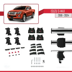 Isuzu D-Max 2019 ve Sonrası ile uyumlu ACE-4 Ara Atkı Tavan Barı GRİ - Görsel 5
