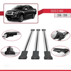 Isuzu D-Max 2016-2019 Arası ile Uyumlu FLY Model Ara Atkı Tavan Barı GRİ 3 ADET BAR - Görsel 5