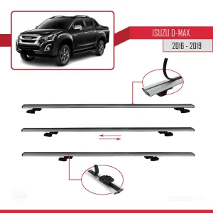 Isuzu D-Max 2016-2019 Arası ile uyumlu Basic Model Ara Atkı Tavan Barı GRİ 3 ADET thumb 5
