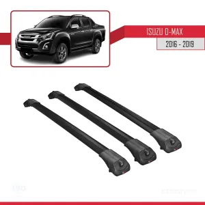 Isuzu D-Max 2016-2019 Arası ile uyumlu ACE-1 Ara Atkı Tavan Barı SİYAH 3 ADET BAR thumb 3