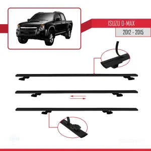 Isuzu D-Max 2012-2015 ile uyumlu Basic Model Ara Atkı Tavan Barı SİYAH 3 ADET thumb 5