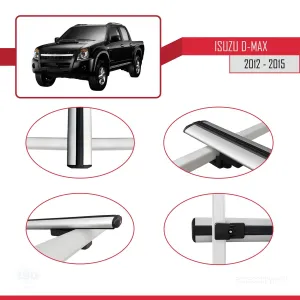 Isuzu D-Max 2012-2015 ile uyumlu Basic Model Ara Atkı Tavan Barı GRİ 3 ADET - Görsel 4