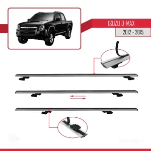 Isuzu D-Max 2012-2015 ile uyumlu Basic Model Ara Atkı Tavan Barı GRİ 3 ADET - Görsel 5