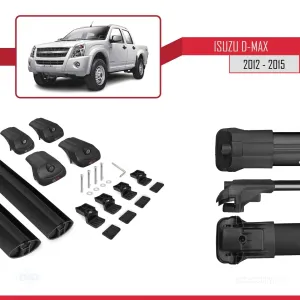 Isuzu D-Max 2012-2015 ile uyumlu ACE-1 Ara Atkı Tavan Barı SİYAH - Görsel 5