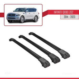 Infiniti QX80 Z62 2014-2023 Arası ile uyumlu ACE-1 Ara Atkı Tavan Barı SİYAH 3 ADET BAR thumb 3