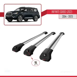 Infiniti QX80 Z62 2014-2023 Arası ile uyumlu ACE-1 Ara Atkı Tavan Barı GRİ 3 ADET BAR thumb 4