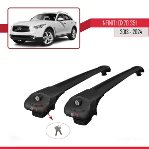 Infiniti QX70 S51 2013 ve Sonrası ile uyumlu ACE-1 Ara Atkı Tavan Barı SİYAH thumb 4