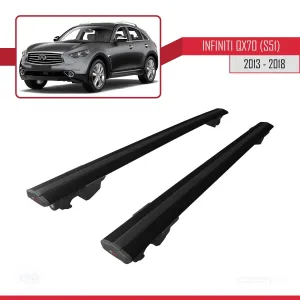 Infiniti QX70 (S51) 2013-2018 Arası ile uyumlu HOOK Model Anahtar Kilitli Ara Atkı Tavan Barı SİYAH thumb 4